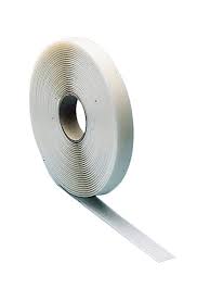 Klittenband Haak, Wit, 20mm x 25mtr, Zelfklevend